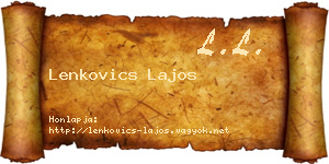 Lenkovics Lajos névjegykártya